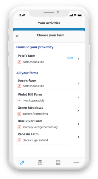 VaxCards-App-Choose-farm